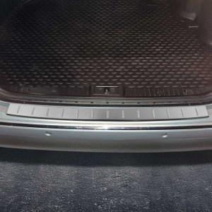 Mercedes E Class Bumper Sill Cover - Rear - Omac - S.Steel - Brushed Silver - '03-'08